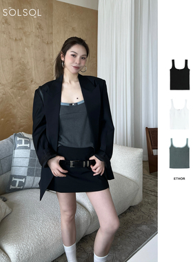 ETHOR 25早春新品 设计师品牌 蝴蝶结螺纹背心 SOLSOL买手店