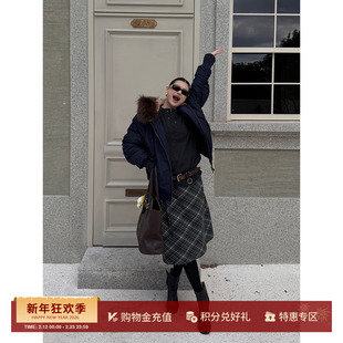 REFOUND TEN 设计师品牌25秋冬新品腰头扣袢格子半裙SOLSOL买手店