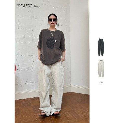 YCH 设计师品牌 25早秋新品 修身束腰牛仔裤 SOLSOL买手店