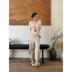 WONG 中裤 设计师品牌 麻棉休闲直腿裤 SOLSOL 25秋冬新款 RODERIC