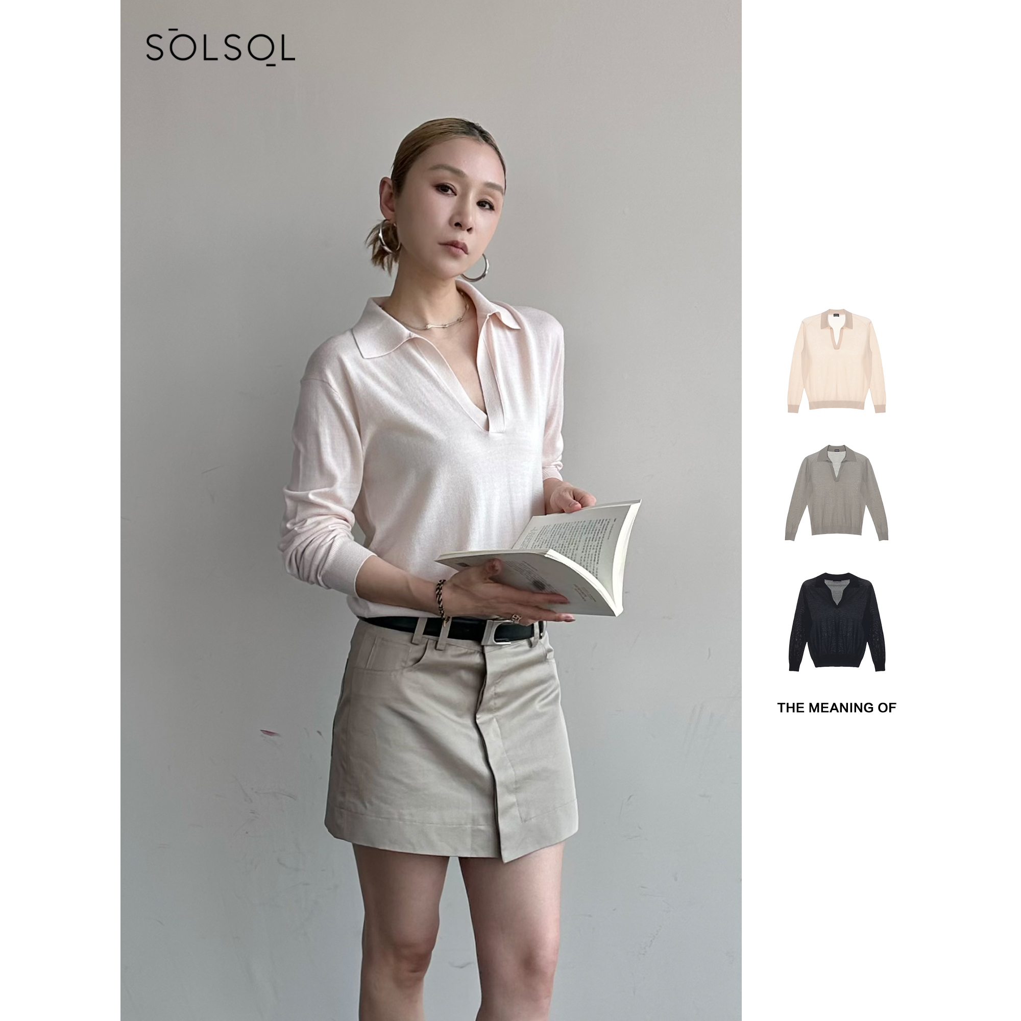 THE MEANING OF 设计师品牌 25春夏 翻领长袖POLO衫 SOLSOL买手店