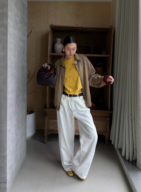 LLEGE 设计师品牌26早秋新款宽松复古做旧滑板风牛仔裤 SOLSOL