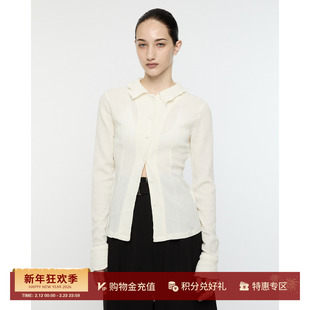 TOENN 设计师品牌 25秋冬新品 时尚修身女士皱领衬衫SOLSOL买手店