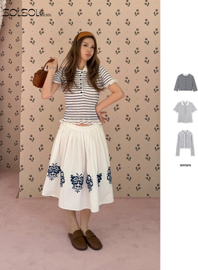 WMWM 26春夏新款条纹司马克/短针织开衫/司马克短袖 SOLSOL买手店