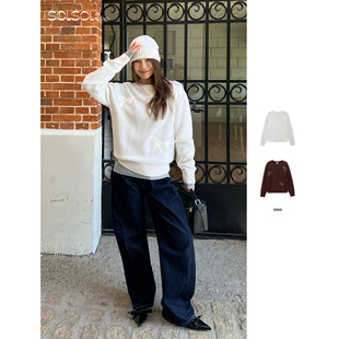 SOLSOL 羊绒蝴蝶贴布绣套头针织衫 IMMI 设计师品牌25秋冬新品