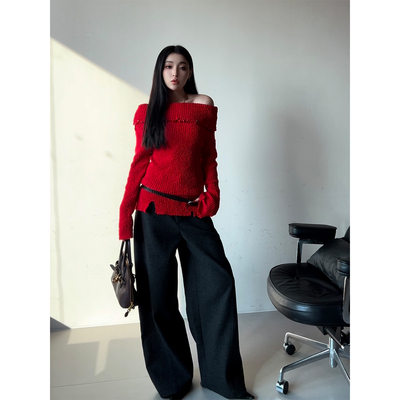 SOLSOL买手店 SHELLE ARTISTE 25春夏新品 设计师 一字领钉珠毛衫