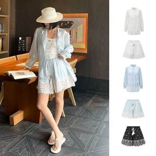 短裤 SOLSOL买手店 浪漫提花拼接度假感衬衫 25春夏新品 ODTD