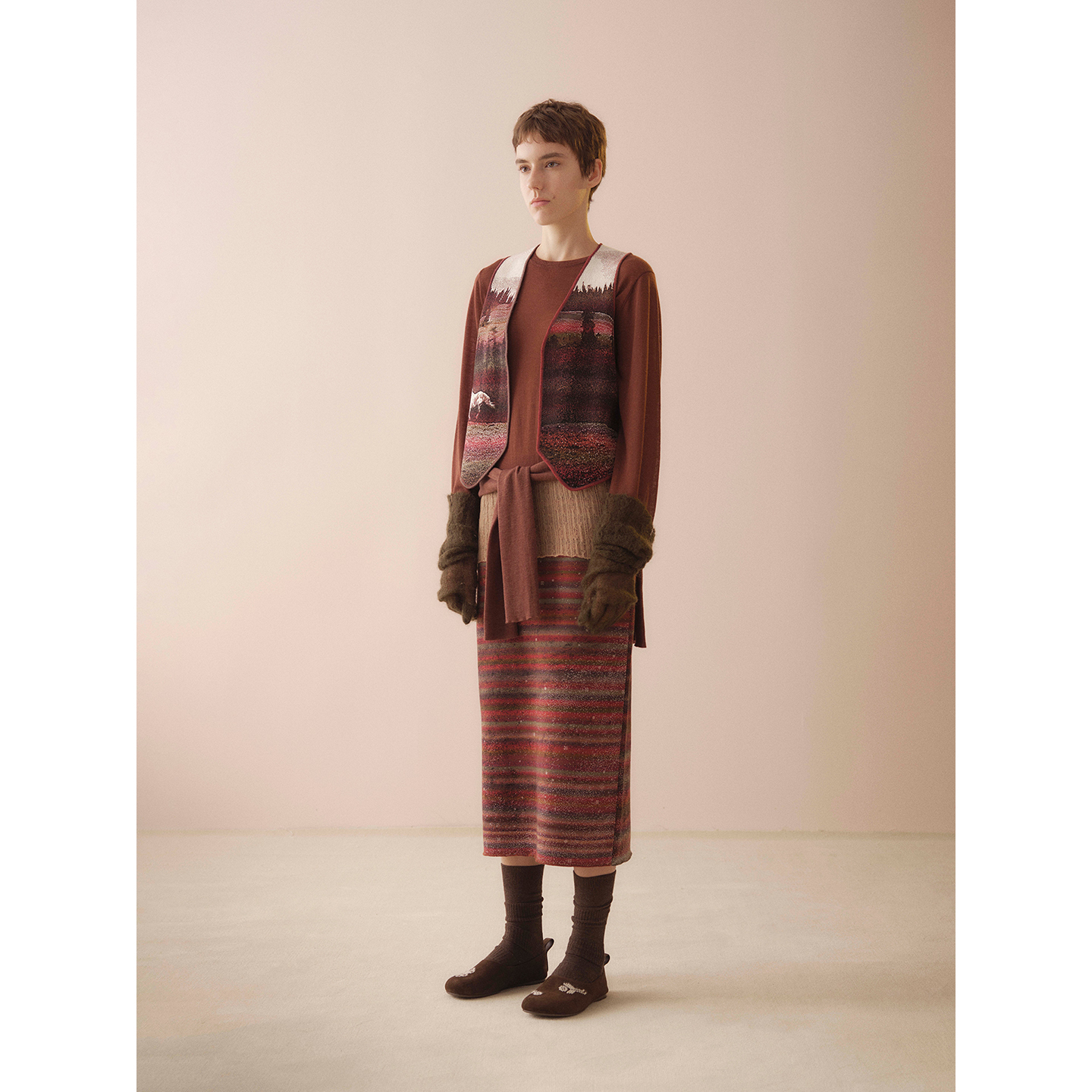 SWAYING/KINT羊绒撞边套衫