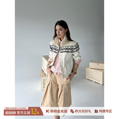 JUNWEILIN针织花型牛仔外套