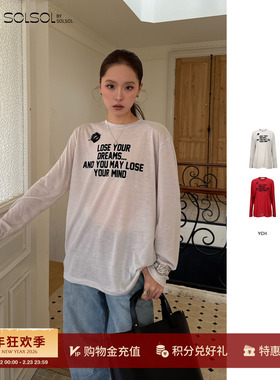 YCH 设计师品牌 26早春新款 字母印花休闲长袖T恤 SOLSOL买手店