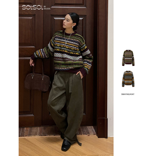 25秋冬新品 设计师 粗支虚线提花大毛衣SOLSOL买手店 KINT SWAYING