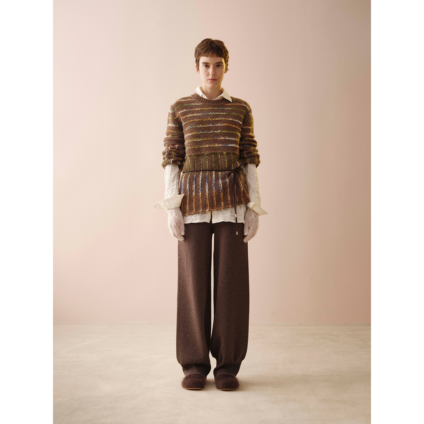 SWAYING/KINT 设计师 26早春新品 彩色条纹大毛衣 SOLSOL