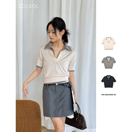 THE MEANING OF 设计师品牌 25春夏 翻领短袖POLO衫 SOLSOL买手店