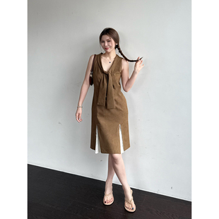 麂皮绒宽系带修身 IMMI 设计师 26早春新款 SOLSOL买手店 连衣裙