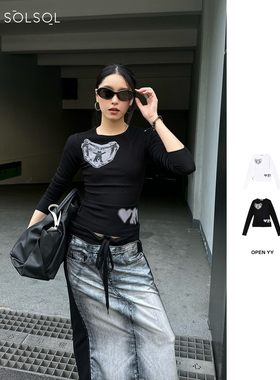 【特价款不退换】  OPEN YY 25早春新品 设计师 拥抱爱竖纹上衣