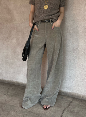 RODERIC WONG 设计师品牌 25秋冬新品 绒感休闲直筒裤  SOLSOL