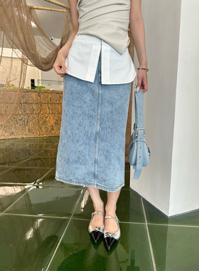 SOLSOL 买手店 DEEPMOSS 设计师品牌 24秋冬 衬衫腰头牛仔半裙