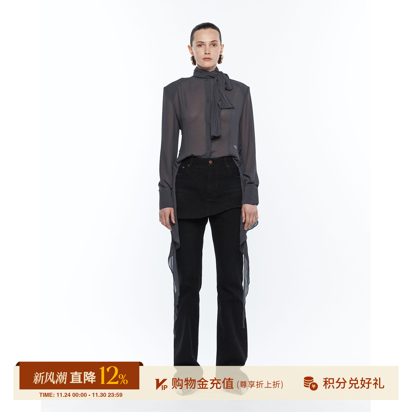 YCH秋冬时尚修身纯棉牛仔裙裤女