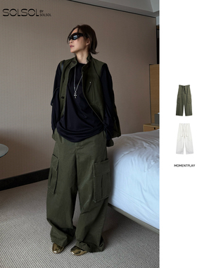 MOMENTPLAY 设计师品牌26春夏新品棉质工装长裤SOLSOL买手店