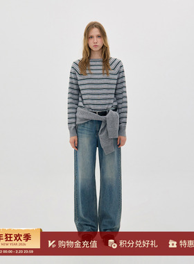 LOW CLASSIC Lc  设计师25早秋新品 圆领羊毛条纹针织衫 SOLSOL