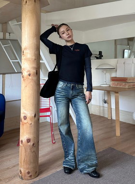 MOMENTPLAY 设计师品牌 25秋冬新品 风格洗水牛仔长裤 SOLSOL