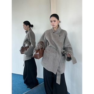 VIKTORIACHAN 休闲羊毛系带短大衣SOLSOL买手店 设计师25秋冬新品