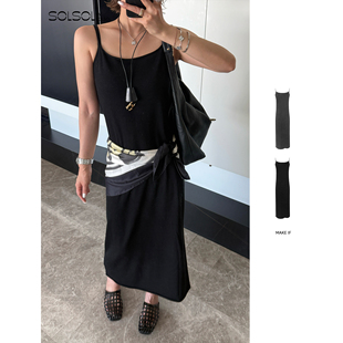 26春夏新款 MAKE 设计师品牌 SOLSOL 休闲美莉诺羊毛吊带打底裙