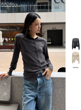 MESTRIO 设计师 25秋冬新款 斜门襟毛衣开衫 SOLSOL买手店