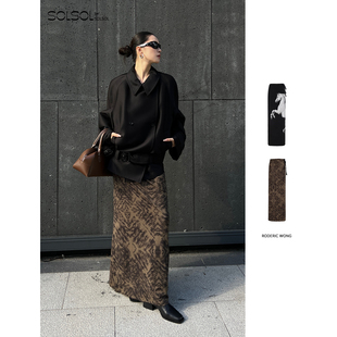 RODERIC WONG 设计师品牌 25秋冬新品 图腾印花针织系带裙 SOLSOL