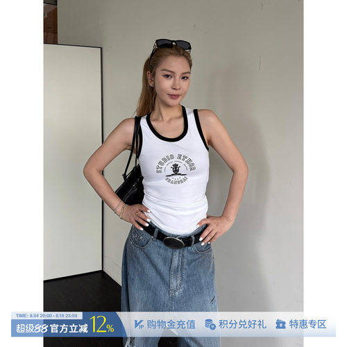 ETHOR纯棉Logo印花工字背心