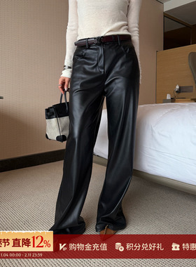 MOMENTPLAY 设计师品牌26春夏新款 软糯蛋白烟管皮裤SOLSOL买手店