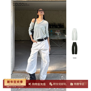 TOENN 设计师品牌25秋冬新品休闲纯色可拆卸背带裤SOLSOL买手店