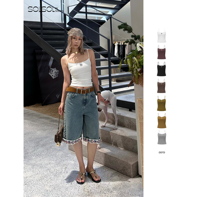 ODTD 设计师品牌 25早秋新品 基础logo刺绣吊带 SOLSOL买手店