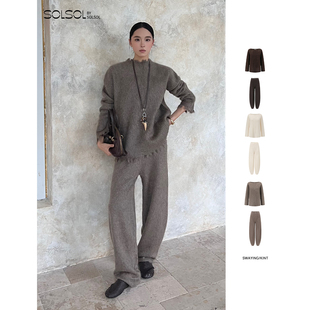 束腿裤 SWAYING 一字领牦牛拉绒套衫 25秋冬新品 SOLSOL KINT