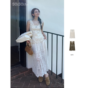 绒皮全蕾丝V领背心 25秋冬新品 SOLSOL买手店 设计师品牌 ODTD