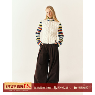 SHORT SENTENCE  26早春新品彩色条纹针织拼接羽绒夹克外套SOLSOL