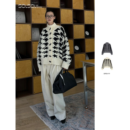 OPEN YY 设计师品牌 25早秋新品 复古牛角扣开衫 SOLSOL买手店