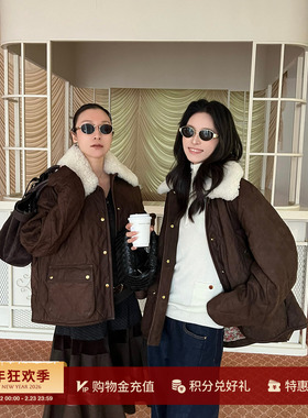 IMMI 25秋冬新品抛蜡羊皮绗棉碎花毛领/猎装夹克外套/马甲SOLSOL