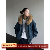 IMMI 设计师品牌25秋冬新品 牛仔绗棉毛领连帽夹克外套SOLSOL