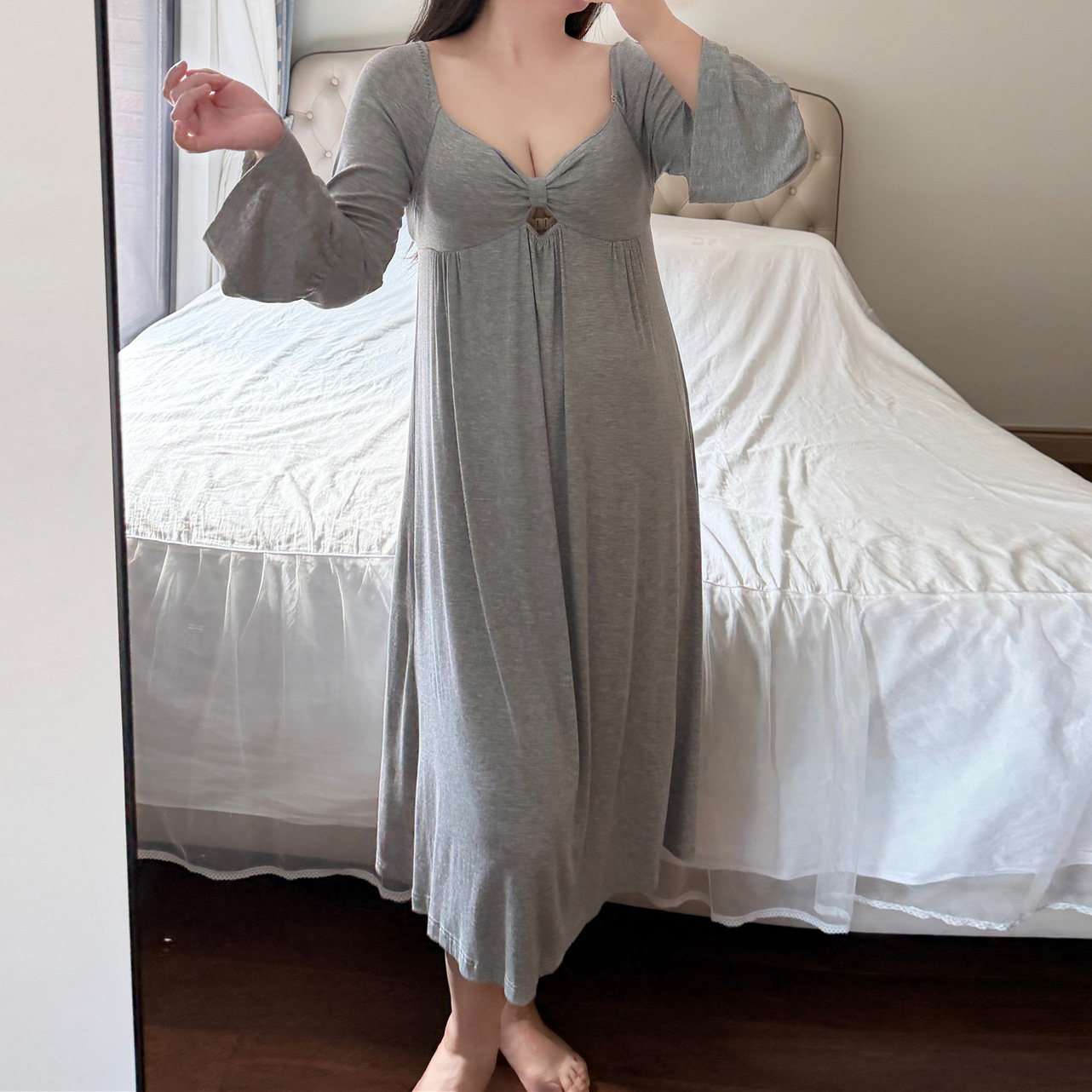 大码纯棉长款孕妇可外穿睡裙胖mm宽松春秋长袖宽松性感睡衣200斤,女士内衣/男士内衣/家居服,睡衣/家居服套装,淘宝优惠券,粉丝福利购,淘宝优惠卷