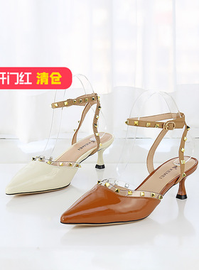 特价II可媚新春款高跟包头拖KA24658-248