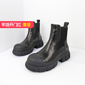 圆头牛皮马丁靴子防滑厚底松紧短靴女KC24888 特价 II可媚冬款 121