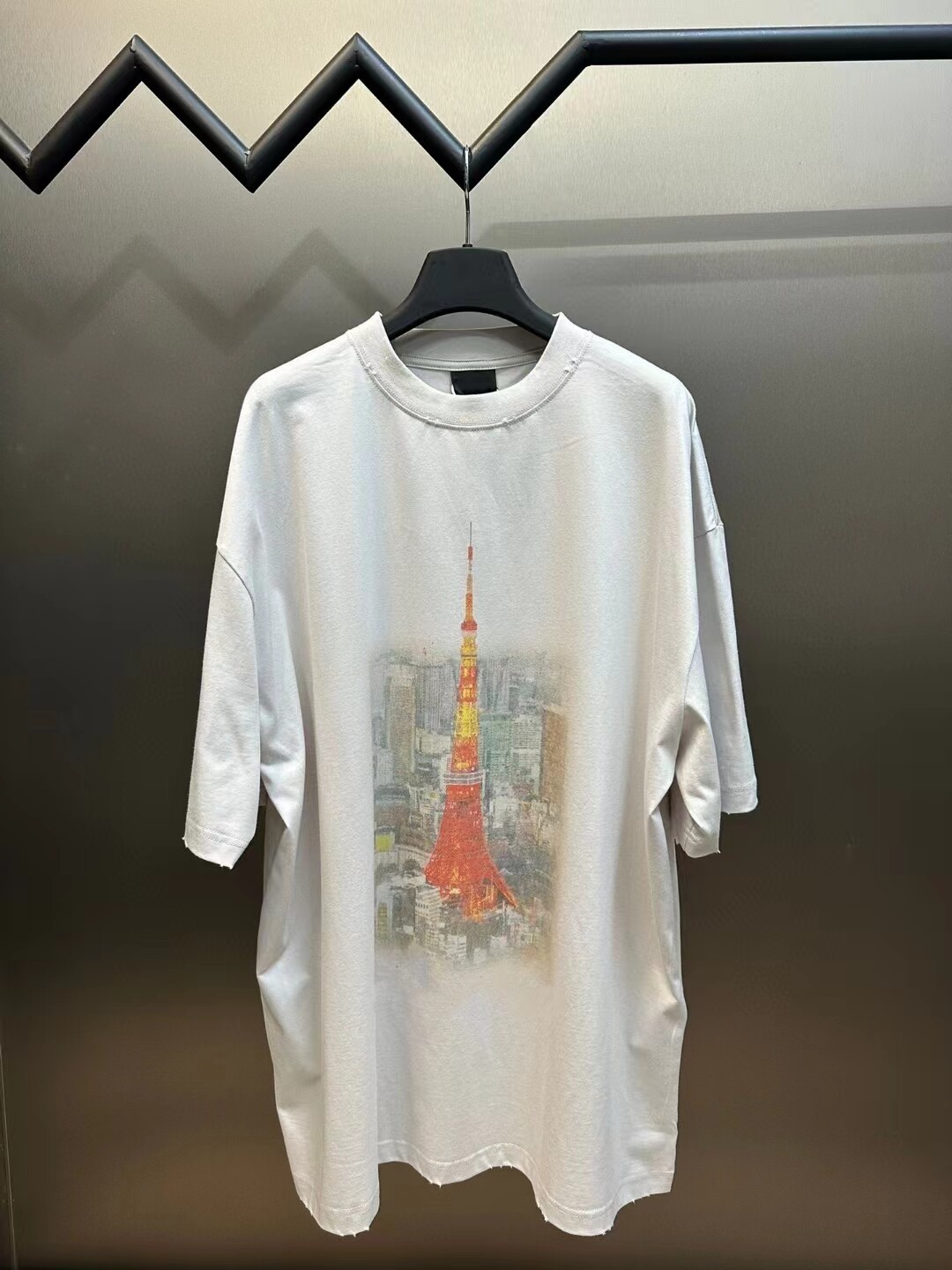 【高定版】24ss巴黎风东京银座限定铁塔短袖男女装夏季宽松t恤