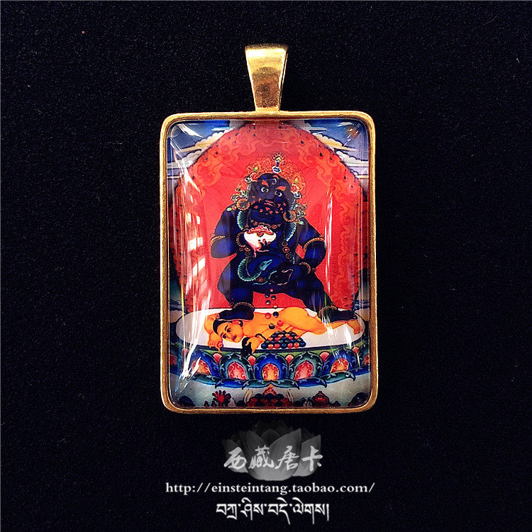 黑财神招财守财佛牌尼泊尔藏式民族项链西藏唐卡吊坠菩提文玩挂坠