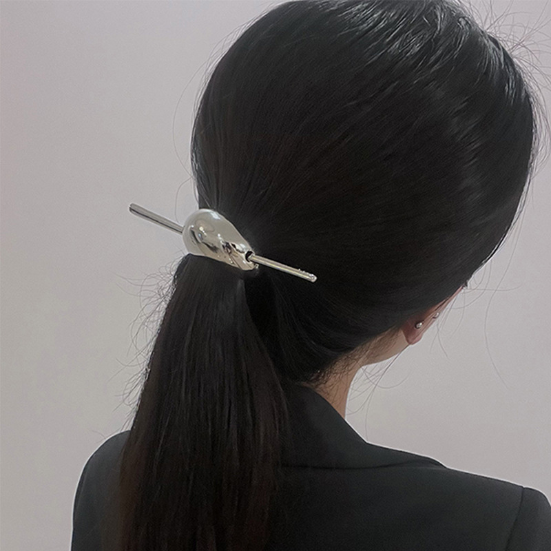 设计感新中式简约金属发簪女现代高级感发钗古风后脑勺盘发发饰