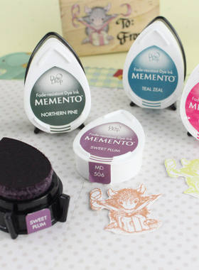 日本进口月猫Tsukineko MEMENTO水滴艺术多用印台 橡皮章手帐 MD