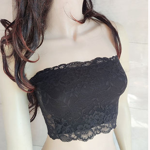 抹胸少女无肩带蕾丝文胸防走光裹胸一字围学生防滑内衣打底背心