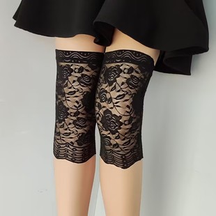 蕾丝薄款护膝夏遮疤痕挡纹身户外防紫外线透气空调室护膝盖百搭女