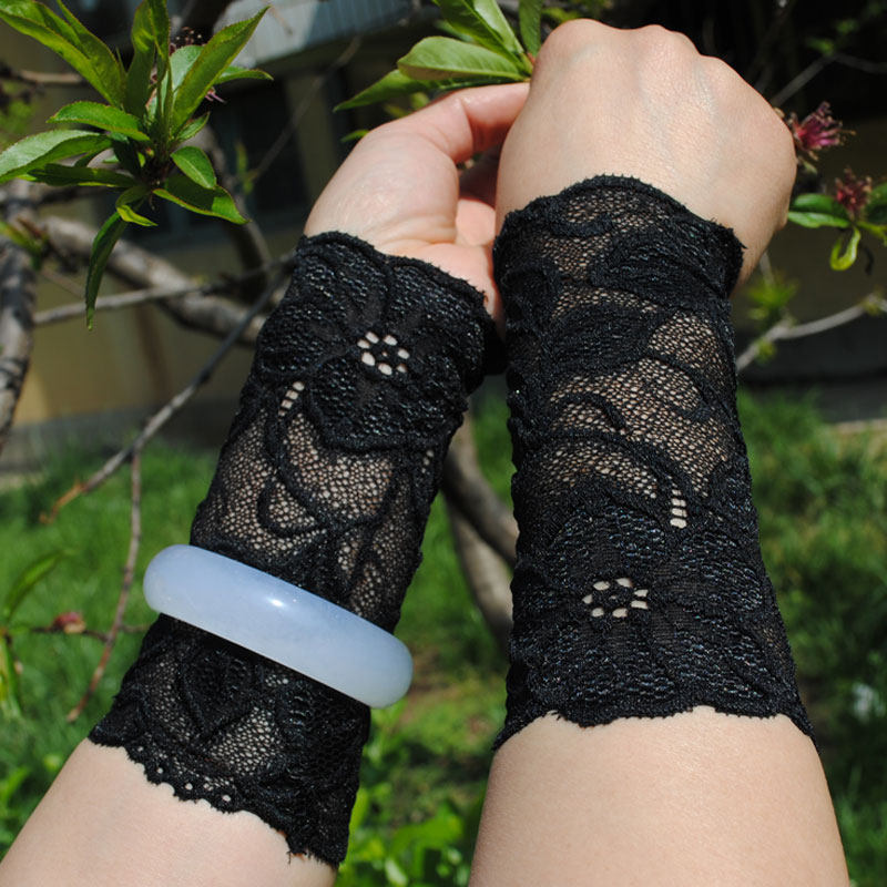 女春夏季遮疤痕蕾丝护腕套遮纹身新娘防紫外线手臂手腕套防晒护腕
