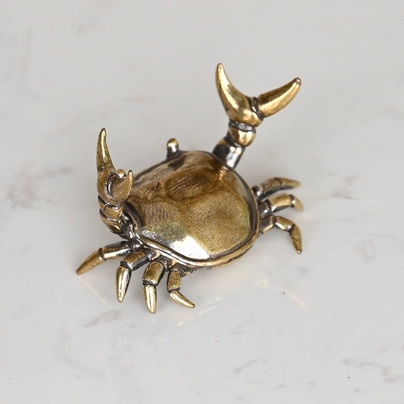 黄铜举重螃蟹摆件新款实心横财将军居家办公茶宠茶桌盖置铜工艺品,家居饰品,桌面摆件,淘宝优惠券,粉丝福利购,淘宝优惠卷